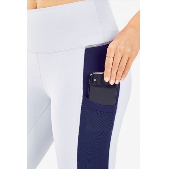 Fabletics Kate Hudson Blue Mila Pocket Capri Leggings - Picture 4 of 12